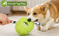 Jouet à tirer pour chien en peluche monstre avec corde tressée, jouet interactif couineur pour chien pour jeu de la corde, adapté aux chiens