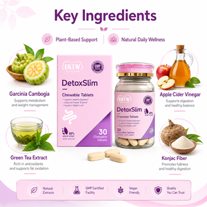 Comprimés à croquer DétoxSlim Marque Blanche – Complément de gestion du poids au vinaigre de cidre de pomme et supplément nutritionnel à base de plantes - Product Image 6