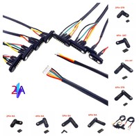Prise à une rangée Connecteur à broches plaqué or Pogo Connecteur à broches magnétique à ressort Pogo 2-6 broches avec faisceau de câbles