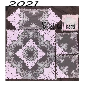 Juego de Decoración de Mesa <span class=keywords><strong>con</strong></span> Encaje de Cuentas, 16 Piezas, Camino de Mesa, Manteles Individuales y Posavasos para Bodas, Hoteles, Comedores y Decoración del Hogar - Product Image 2