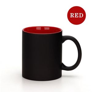 Taza <span class=keywords><strong>de</strong></span> cerámica negra mate con interior amarillo esmaltado, cuerpo recto, para café, sublimación, lisa, <span class=keywords><strong>de</strong></span> gres, para empresas, suministros <span class=keywords><strong>de</strong></span> oficina, gremio. - Product Image 2