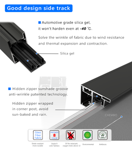 Windproof cơ giới dây kéo theo dõi ngoài trời rèm cuốn với các kim loại bên đường sắt cửa sổ Rèm bên ngoài - Product Image 5