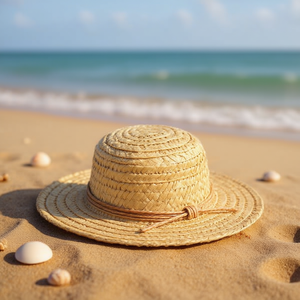 Sombrero de Paja Angelina Boater con Borde de 7 cm, Paja Natural, Unisex, Sombrero de Playa - Product Image 2