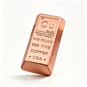 แท่งทองแดงน้ำหนักหนึ่งปอนด์แบบนูนลาย สำหรับนักสะสมโลหะระดับพรีเมียม - Product Image 1