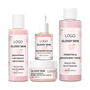 Sérum hydratant végétalien sans cruauté, marque privée, pêche, éclaircissant, soin de la peau, ensemble de soin de la peau pour une peau de verre - Product Image 1