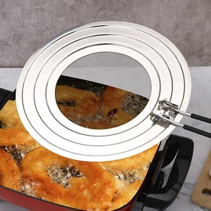 Passoire en acier inoxydable avec poignée noire, ustensile résistant au lave-vaisselle, écran anti-éclaboussures de cuisine en silicone avec poignée, résistant à la chaleur - Product Image 2