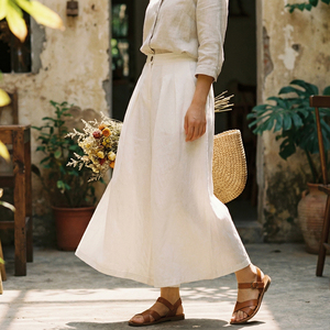 <span class=keywords><strong>Pantaloni</strong></span> Larghi Casual a Vita Alta per <span class=keywords><strong>Donna</strong></span>, Alta Qualità, <span class=keywords><strong>100</strong></span>% <span class=keywords><strong>Lino</strong></span>, Vendita all'Ingrosso - Product Image 3