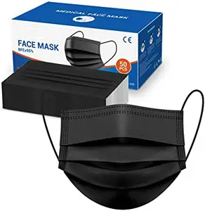 De gros masques-Masques médicaux noirs jetables, pack OEM, protection chirurgicale avec pied, pièces