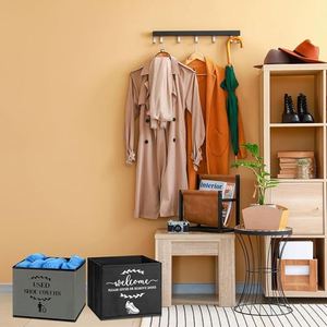 2 Pcs Shoe Cover Boxes Dispenser Foldable <b>Storage</b> Bins and Welcome Please or Remove Sign for <b>Open</b> House Supplies - Product Image 4
