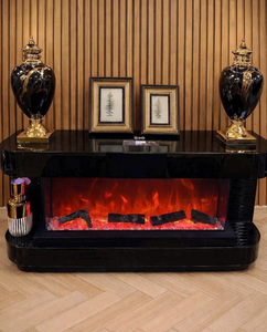 <strong>UK</strong> Best-selling Small Size Mirrored Electric <strong>Fireplace</strong> <strong>TV</strong> <strong>Stand</strong> Home Decor Featuring Heating and Bluetooth - Product Image 1