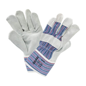 ถุงมือนิรภัยหนังวัวสำหรับงานก่อสร้าง, ถุงมือนิรภัยหนังวัวแบบแยกสำหรับงานหนักผ้าฝ้ายมีซับในป้องกันการลื่น - Product Image 4