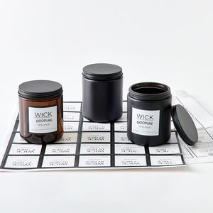 Frascos de Velas GOOPURE de 8 oz com Tampas, Pacote com 12 Frascos de Vidro Âmbar com Tampas de Metal Pretas, Frasco Vazio para Fazer Velas - Product Image 5