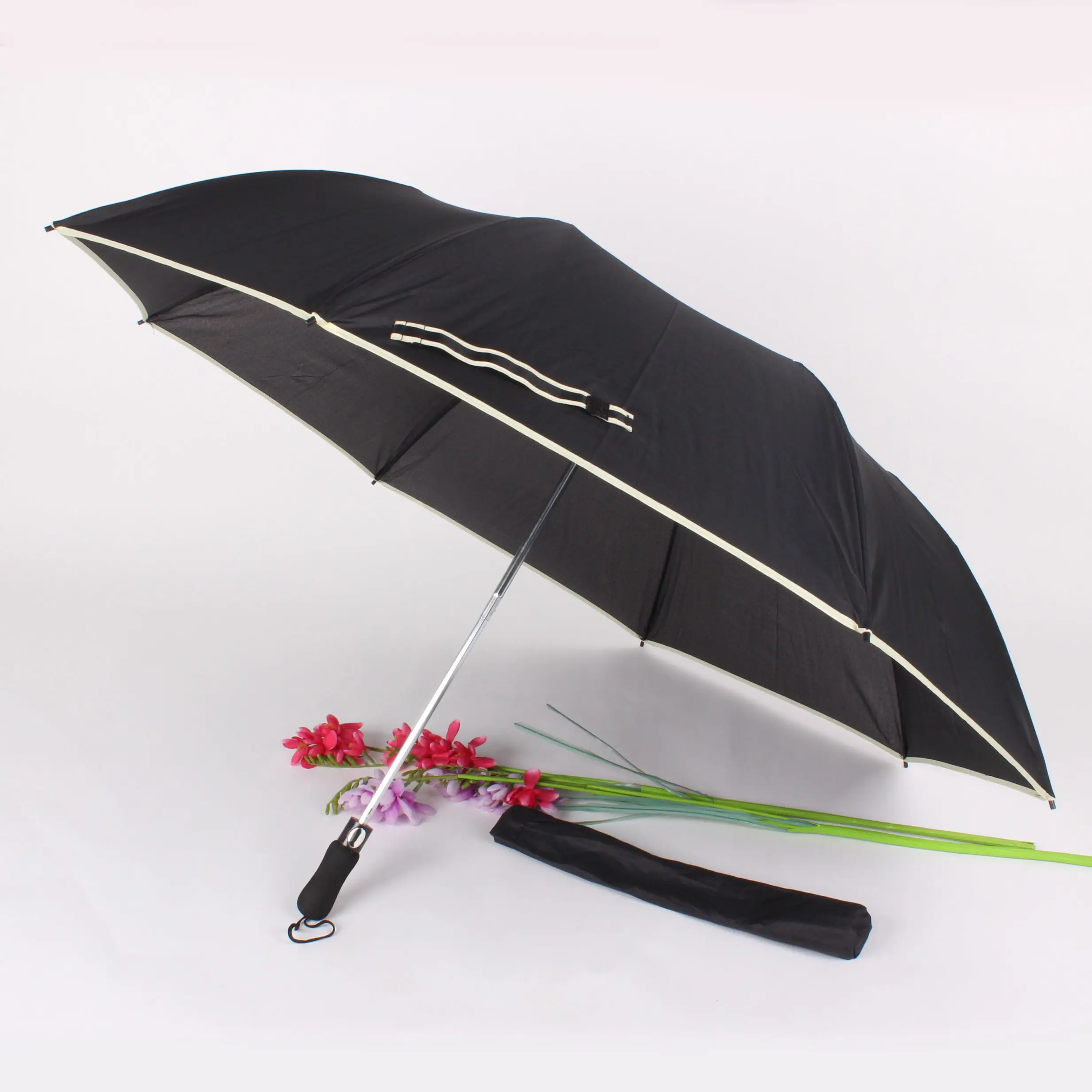 도매 싼 2 겹 골프 우산 큰 크기 27 인치 자동 장전식 우산
