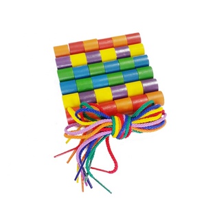 GD-non-toxic wooden lacing beads for kids, 19mm 4 Shapes- Wooden Beads Mixed String <b>Toys</b>/string beads <b>toy</b>/wooden <b>educational</b> <b>toy</b> - Product Image 2