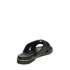 Marco Tozzi Sandalias planas para mujer, zapatos deslizantes con correa cruzada de cuero negro, talla 42 - Product Image 3