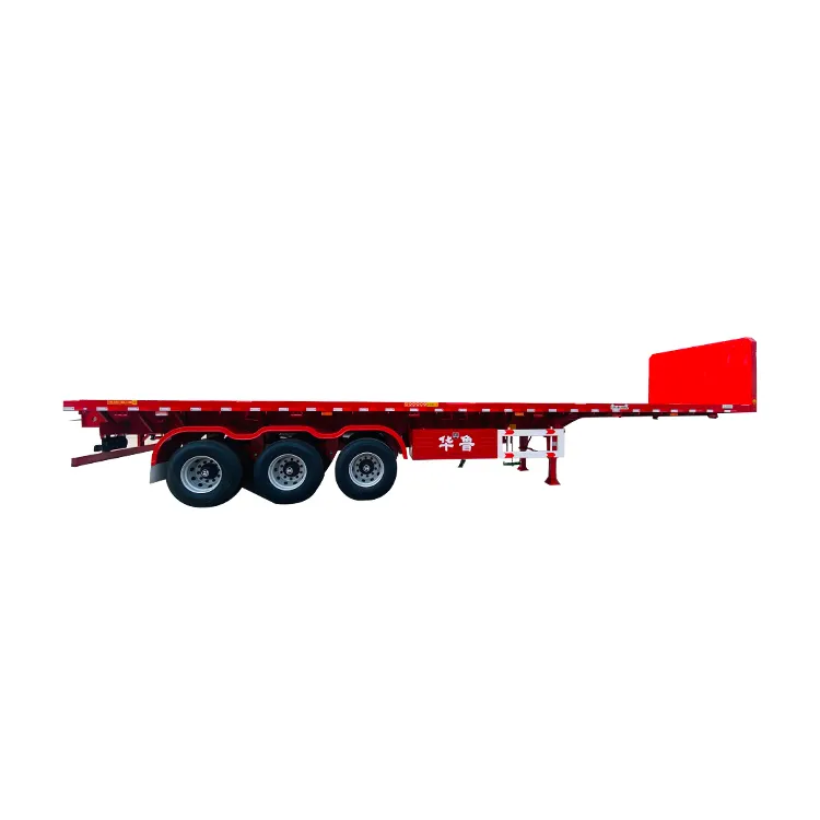 3 Axles 20 Foot Flatbed Carrier Container Flat Truck Semi-Trailer 20ft 40ft Double Flatbed Container Trailer Flatbed Trailer