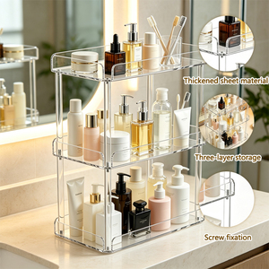 Organizador de Baño Acrílico Transparente Antiamarilleo de Tres Niveles, Personalizable con Soporte de Fábrica - Product Image 6