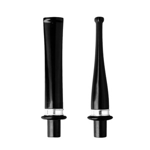 Muxiang Straight And Curved Stem 9mm Filter Pipe Mouthpiece With Silver Metal Ring Reusable Smoking Accessory - Product Image 4