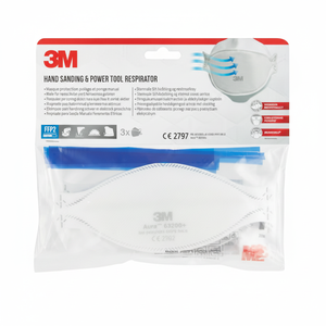 3M 9320 + Respirador de partículas Diseño de pliegue plano con baja resistencia a la respiración Tela no tejida Fácil almacenamiento - Product Image 1