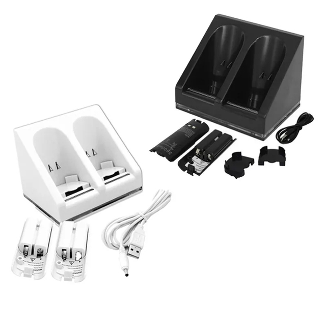 Dual Charger for N Wii Remote Charging Station Dock Rechargeable Battery Pack for N Wii Charging Stand