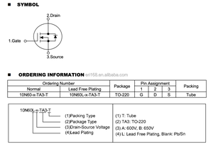 <span class=keywords><strong>10N60</strong></span> TO-220 N Channel <span class=keywords><strong>MOSFET</strong></span> สำหรับแหล่งจ่ายไฟแบบออฟไลน์และไดรเวอร์ LED - Product Image 4