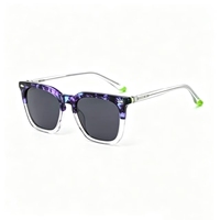 Nouvelles lunettes de soleil carrées en acétate, monture de lunettes de vue carrée à rayures et couleurs contrastées de haute qualité, vente en gros
