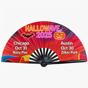 Abanico Plegable Grande de Bambú y Madera, Pintado a Mano, Impresión Personalizada para Promoción de Fiestas, Sonido de Chirrido en Festivales - Product Image 3