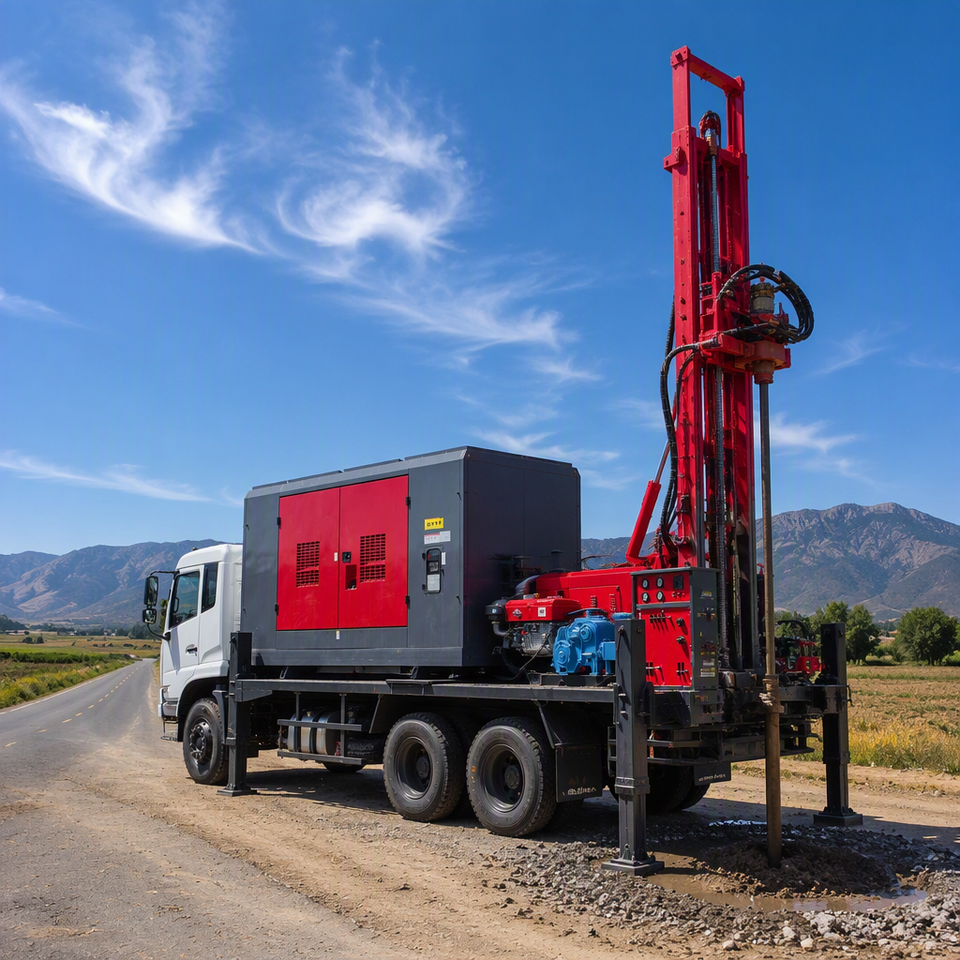 Well Water Model Truck Mounted Water Well Drilling Rig 140-400mm Bore Diameter Max 1000m ...
