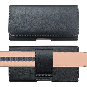 Leather Belt Clip Loops Phone Pouch for Iphone 14pro max Samsung S23 Ultra Leather Belt Case