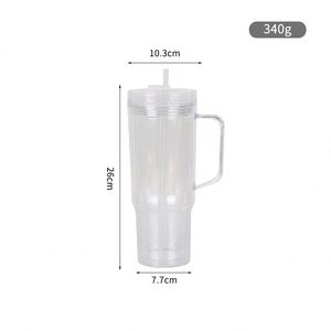 Gobelets à neige en plastique à double paroi de 40 oz, sans BPA, pour la création de globes à neige, avec trou pré-percé et poignée, vente en gros - Product Image 2
