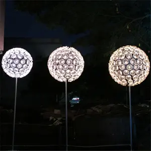 حديقة جذابة في الهواء الطلق 3D للماء أضواء الزهور الاصطناعية كبيرة مضاءة الهندباء الألياف البصرية أدى