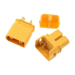 Amass XT30ULW-F 90° Right-Angle Female Connector with Solder Tabs, Gold-Plated Low-Profile Plug for XT30U <b>Battery</b> Interfaces - Product Image 1