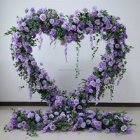 T27 mariage Floral toile de fond Arrangements de fleurs artificielles fleur lilas qualité fleur centres de table violet Floral arc pour la décoration