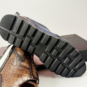 Chaussures de mariage décontractées et sportives pour hommes, en cuir pleine fleur fait main, style britannique, bout rond, légères, à lacets - Product Image 6