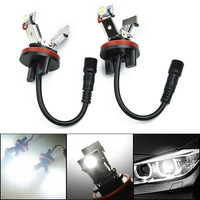 Phares LED Angel Eye en forme de V à griffes bifurquées H8, compatibles avec E70 E71 E82 E87 E90 E92 E93