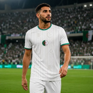Maillot de football Algérie 2026 personnalisé pour l'équipe nationale, vert, pour le marché mondial, avec short et t-shirt - Product Image 1