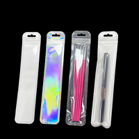 Fermeture à glissière en plastique transparent de 4.5*22cm de long pour pochette transparente pour crayon à sourcils