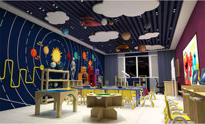 Moetry Design moderne Salle de classe de sciences pour enfants d'âge préscolaire Thème spatial Salle d'étude pour maternelle École maternelle - Product Image 4