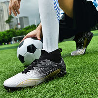 Chaussures de football et de soccer pour hommes, à tige haute, antidérapantes, résistantes à l'usure, bottes FG/TF, taille 35-45, avec semelle intérieure en caoutchouc et en mesh