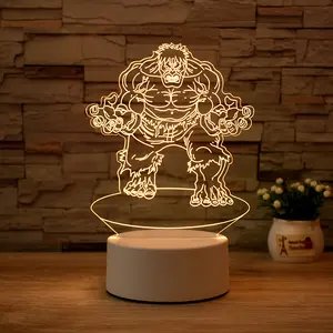 Newish Custom Photo Creative 3D Illusion Anime Lamparas Acrylic Table Desk Base LED Christmas Lamp Kid's Room Decor Night Light