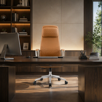 Chaise de bureau ergonomique avec appui-tête fixe, châssis à 3 positions verrouillables, revêtement en cuir texturé, base à 5 étoiles en acier, pivotante, pour bureau à domicile et atelier