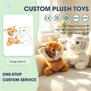 <span class=keywords><strong>Set</strong></span> di Peluche Tigri Gemelli Carini, Arancioni e Bianchi, Morbidi Giocattoli di Peluche per Bambini, Regalo di Compleanno, Vendita all'Ingrosso OEM - Product Image 1