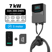 Station de recharge pour véhicules électriques 22kW 11kW 7kW Type 2 32A AC Wallbox OCPP Câble 5m Chargeur mural pour VE domestique et commercial