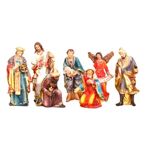 定制树脂圣诞圣诞套装基督教礼品宗教工艺品纪念品耶稣出生雕像天主教宗教用品