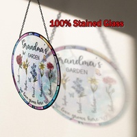 Pendentif en verre acrylique artisanal Art Déco sur mesure, motif vague d'eau, vitrail, best-seller Etsy