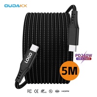 Cable USB C a USB C 3.2 Gen2 de 240W 100W, Trenzado de Nailon, Carga Rápida, Cable de Datos para Laptop y PC