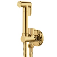 Douchette WC Bidet Moderne en Laiton Doré avec Robinet d'Angle, Écologique, Installation Facile, Support Mural et Kit Tuyau