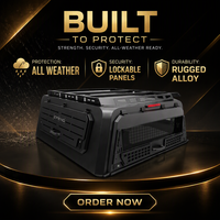 Kit de couverture de benne de camionnette en alliage d'aluminium durable pour l'été, avec boîte de rangement étanche verrouillable, installation sans perçage, pour 4x4 Overland
