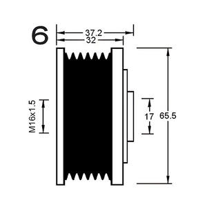 Dispositif de roue libre d'alternateur compatible avec FIAT PUNTO 1.9 JTD 80 (188.237, .257, .337, .357) Diesel (KW: 59, HP: 80) - Product Image 3