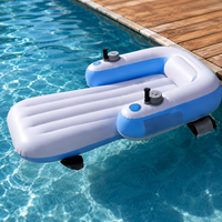 Bouée gonflable motorisée pour piscine, avec commande à double joystick, porte-gobelets, en PVC, pour usage intérieur/extérieur